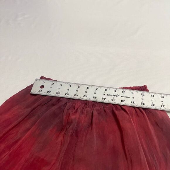URU Hand Dyed Red Silk Boho Art To Wear Oversized 2 Piece Pant Set One Size - Picture 13 of 14
